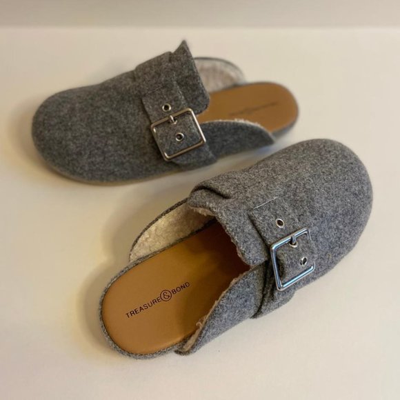 🆕 Treasure & Bond (Nordstrom brand) Mollie Faux Shearling Lined Grey Mule - Picture 14 of 15